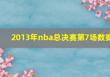 2013年nba总决赛第7场数据