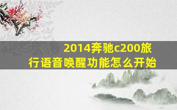 2014奔驰c200旅行语音唤醒功能怎么开始