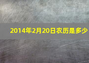 2014年2月20日农历是多少