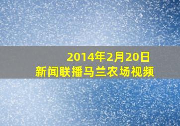 2014年2月20日新闻联播马兰农场视频