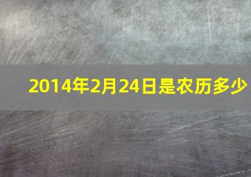 2014年2月24日是农历多少