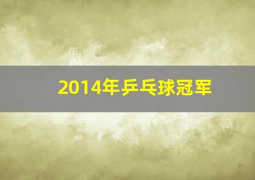 2014年乒乓球冠军