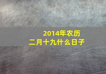 2014年农历二月十九什么日子