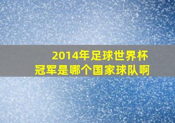 2014年足球世界杯冠军是哪个国家球队啊