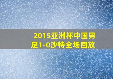 2015亚洲杯中国男足1-0沙特全场回放