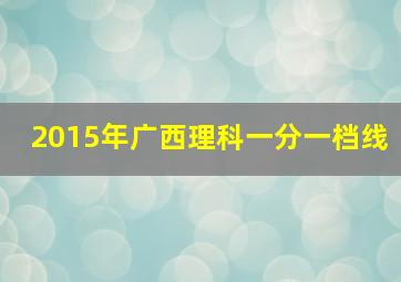 2015年广西理科一分一档线