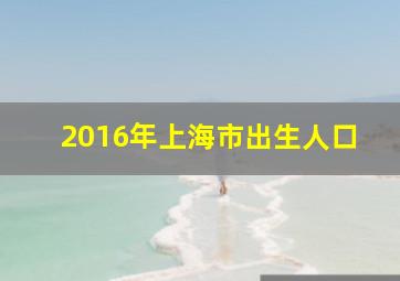 2016年上海市出生人口