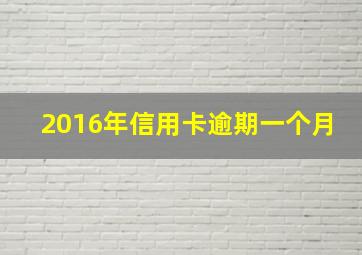 2016年信用卡逾期一个月