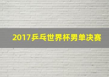 2017乒乓世界杯男单决赛