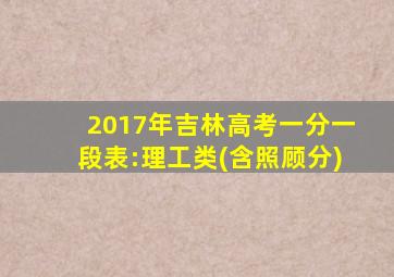 2017年吉林高考一分一段表:理工类(含照顾分)