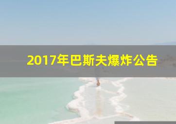 2017年巴斯夫爆炸公告