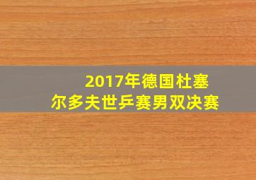 2017年德国杜塞尔多夫世乒赛男双决赛