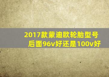 2017款蒙迪欧轮胎型号后面96v好还是100v好