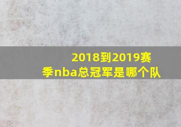 2018到2019赛季nba总冠军是哪个队