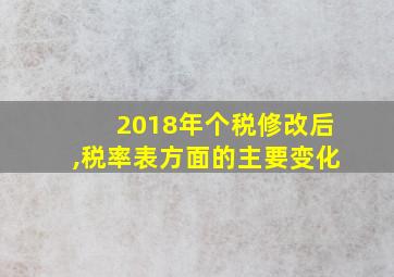 2018年个税修改后,税率表方面的主要变化