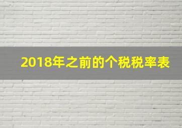 2018年之前的个税税率表