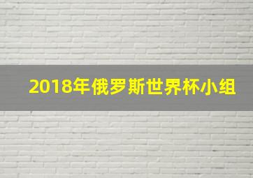 2018年俄罗斯世界杯小组