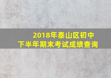 2018年泰山区初中下半年期末考试成绩查询