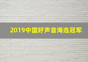 2019中国好声音海选冠军