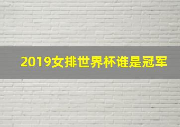 2019女排世界杯谁是冠军