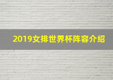 2019女排世界杯阵容介绍