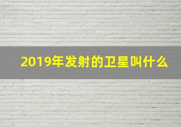 2019年发射的卫星叫什么