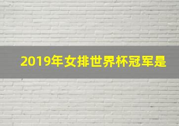 2019年女排世界杯冠军是