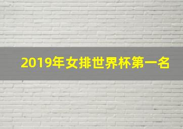 2019年女排世界杯第一名