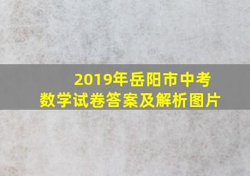 2019年岳阳市中考数学试卷答案及解析图片