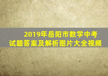 2019年岳阳市数学中考试题答案及解析图片大全视频