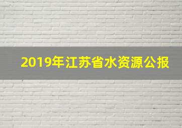 2019年江苏省水资源公报