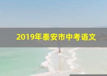 2019年泰安市中考语文