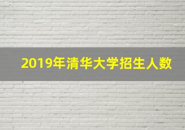 2019年清华大学招生人数