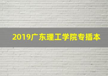 2019广东理工学院专插本