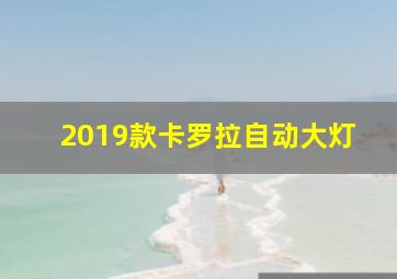 2019款卡罗拉自动大灯