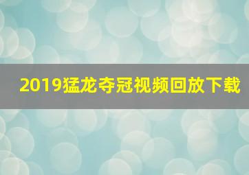 2019猛龙夺冠视频回放下载