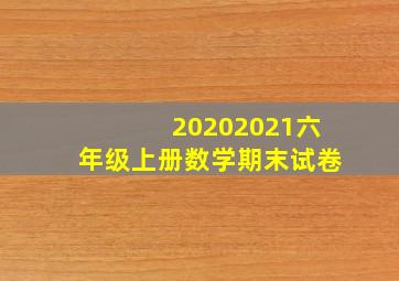 20202021六年级上册数学期末试卷