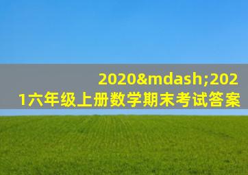 2020—2021六年级上册数学期末考试答案