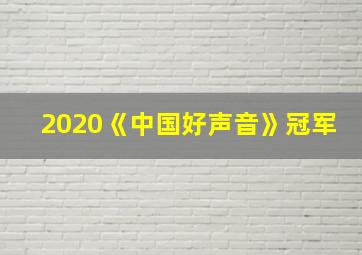 2020《中国好声音》冠军