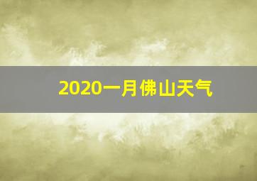 2020一月佛山天气