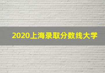 2020上海录取分数线大学