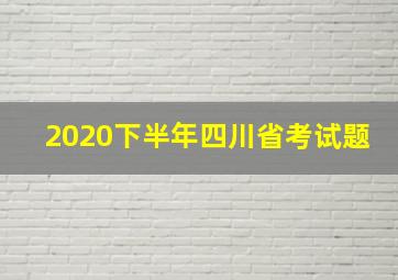 2020下半年四川省考试题