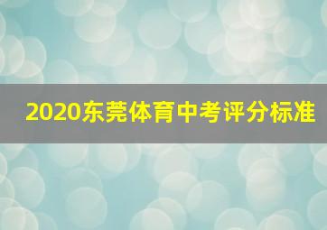 2020东莞体育中考评分标准