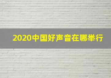 2020中国好声音在哪举行