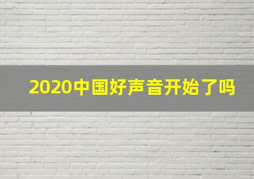 2020中国好声音开始了吗