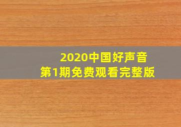 2020中国好声音第1期免费观看完整版