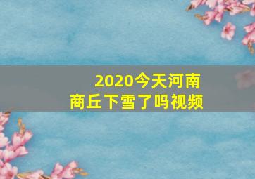 2020今天河南商丘下雪了吗视频