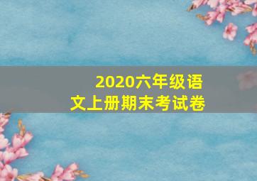 2020六年级语文上册期末考试卷