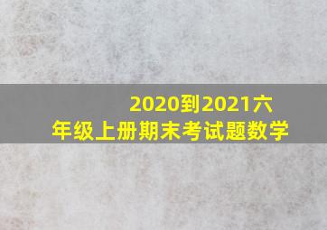 2020到2021六年级上册期末考试题数学