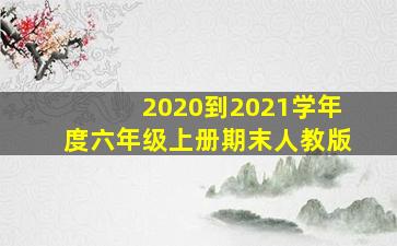 2020到2021学年度六年级上册期末人教版